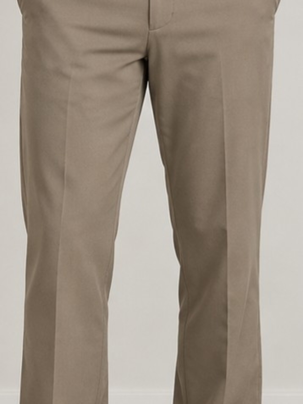 IZOD Mens 38x30 Straight Fit Khaki Stretch Dress Pants Flat Front Tan